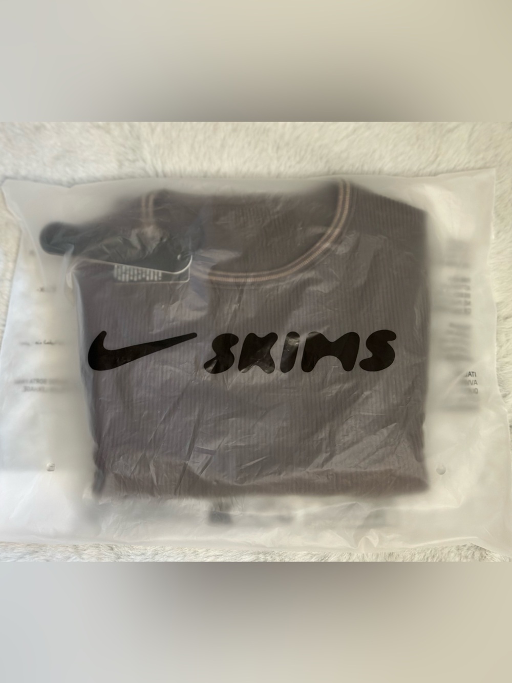 Nike x SKIMS Ribbed Seamless Short Sleeve Top Phoenix Truffle XS NWT